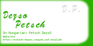 dezso petsch business card